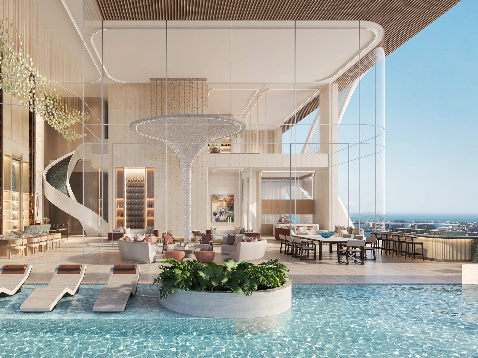 Casa AHS, Sky-Palace-Terrasse mit Pool und Skyline