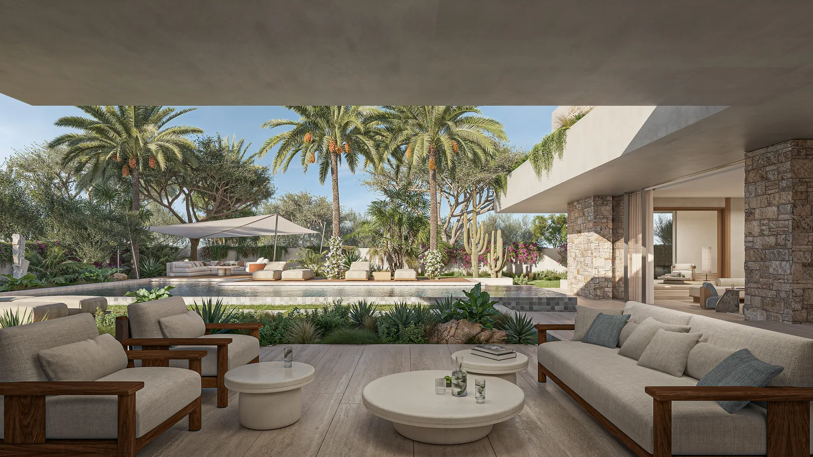 Eden Hills, überdachte Terrasse einer Aurora-Villa