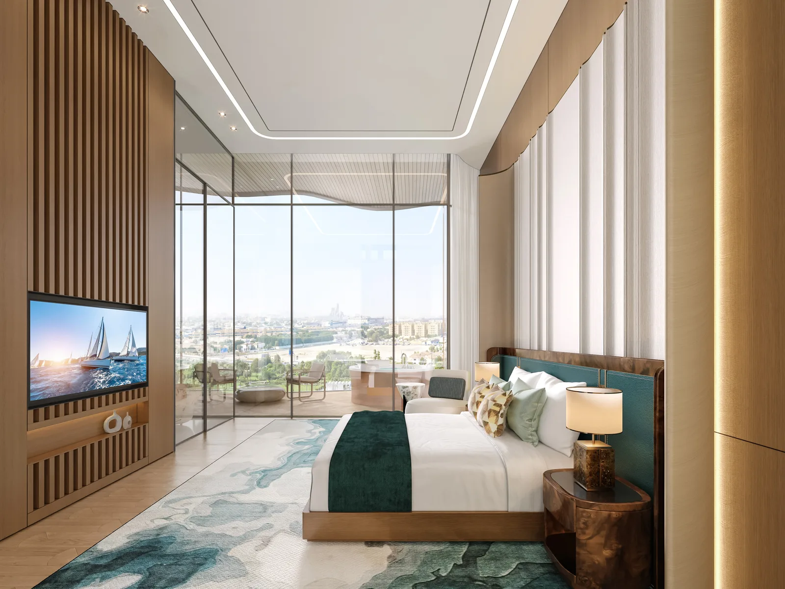One Canal, Master-Schlafzimmer mit Park-Blick