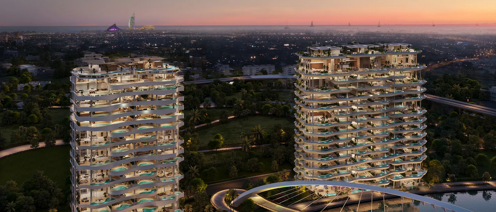 One Canal, Doppelturm-Residenzen am Water Canal