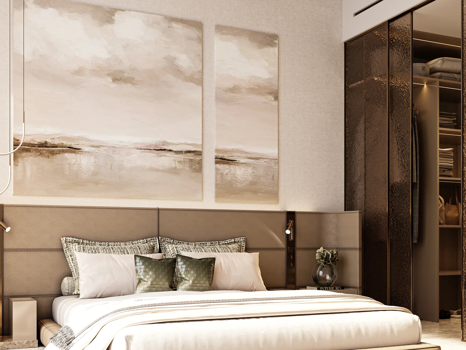 Sea Cliff by Imtiaz, Schlafzimmer in warmen T&ouml;nen mit Ankleide