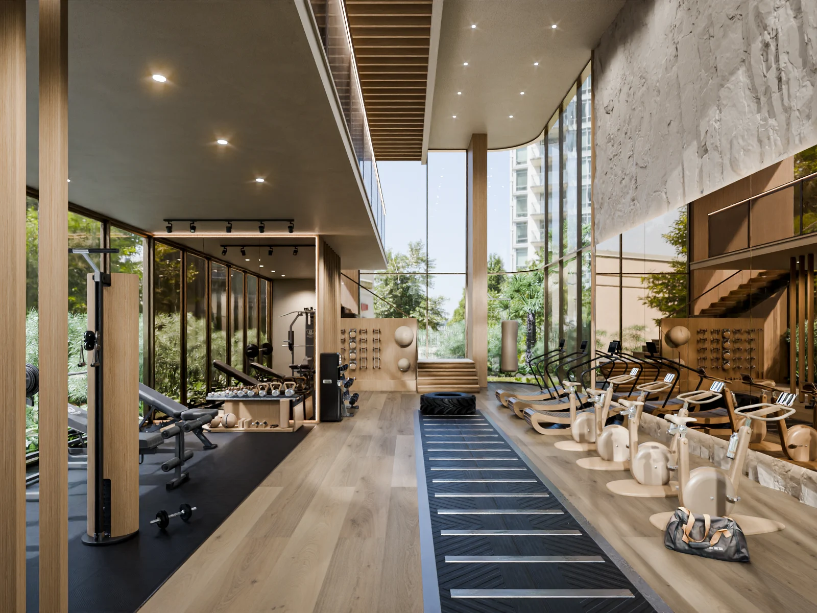 Talea, Fitnessstudio mit Blick ins Grüne