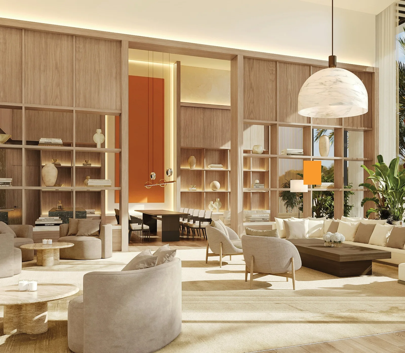 The Dubai Beach EDITION, Wohnbereich im Rockwell-Design