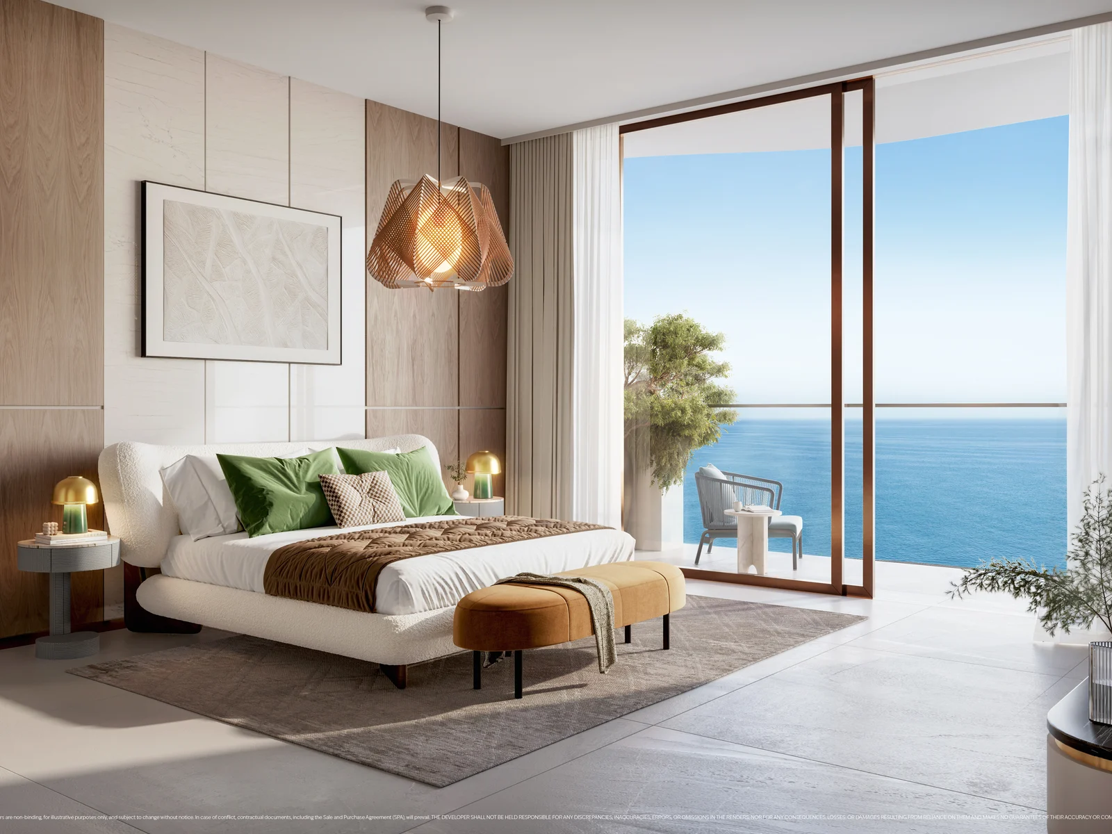The Mural, Master-Schlafzimmer mit Wasserblick