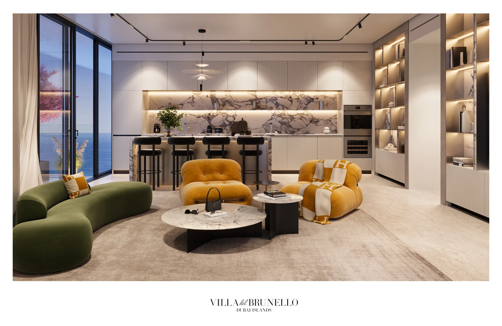 Villa Del Brunello, offener Wohn- und Loungebereich