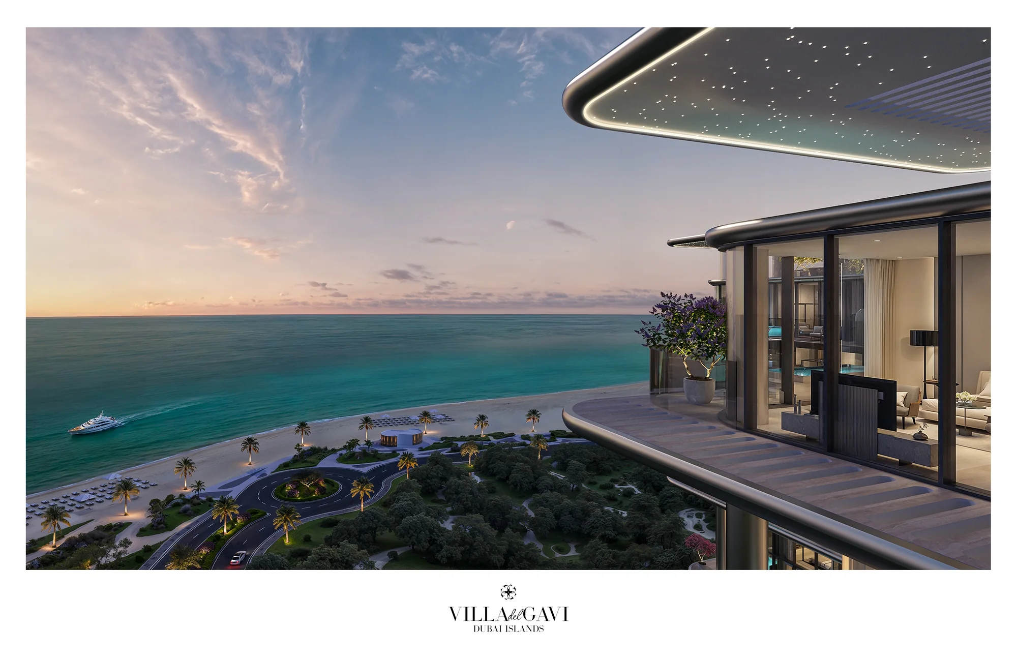 Villa del GAVI, Terrasse mit Meerblick